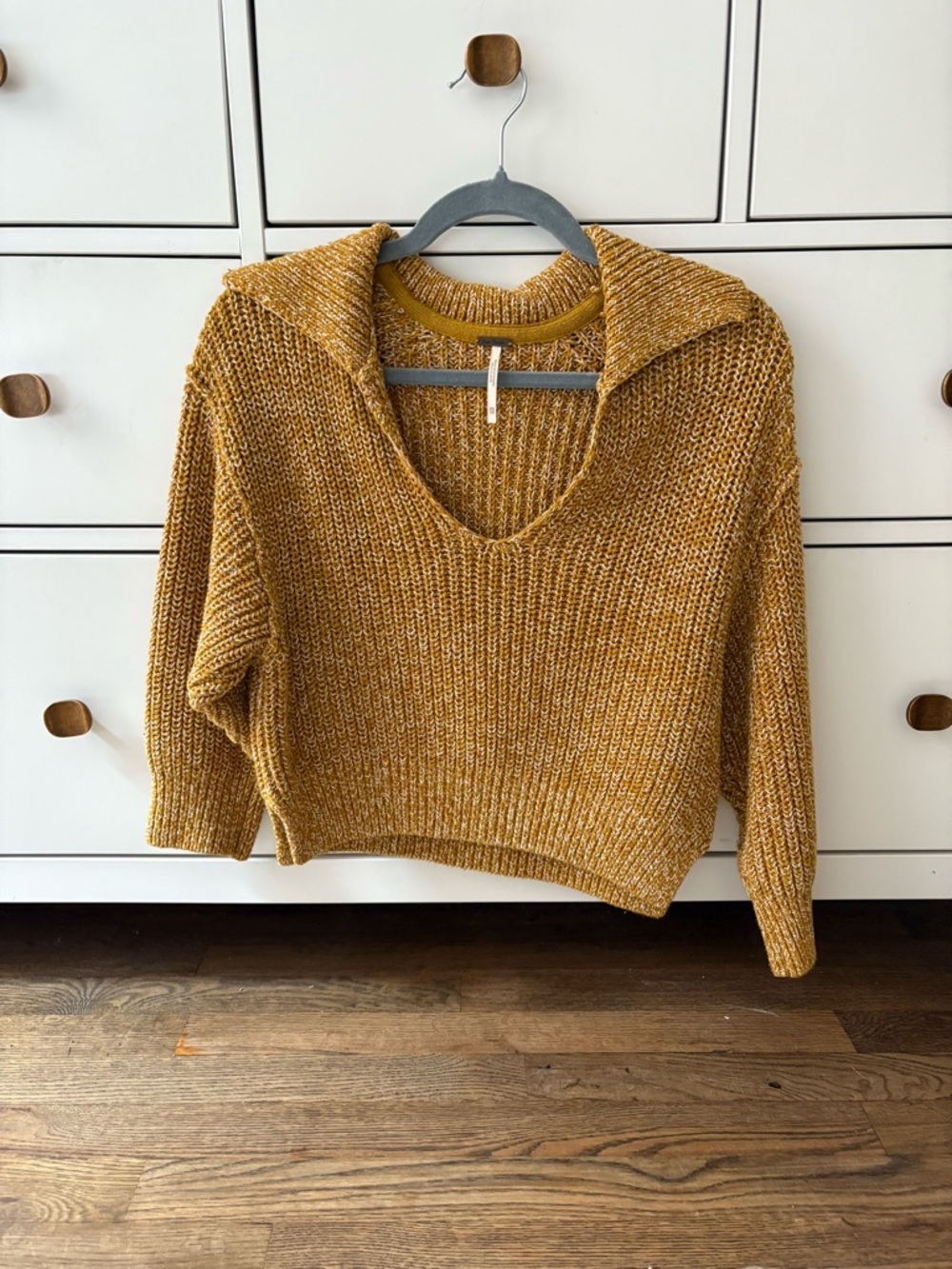 Free People Marigold V-Neck Hooded Sweater
